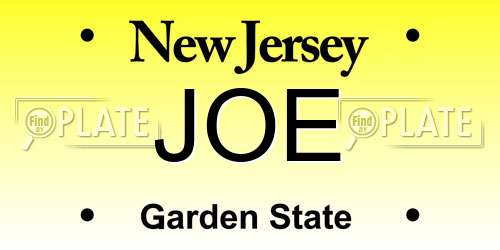 JOE New Jersey License Plate