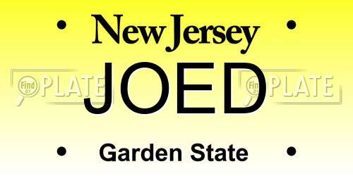 JOED New Jersey License Plate