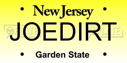 JOEDIRT New Jersey License Plate