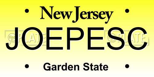 JOEPESC New Jersey License Plate