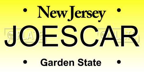 JOESCAR New Jersey License Plate