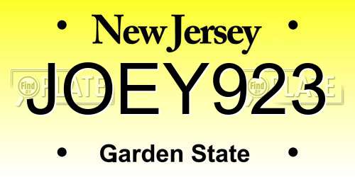 JOEY923 New Jersey License Plate