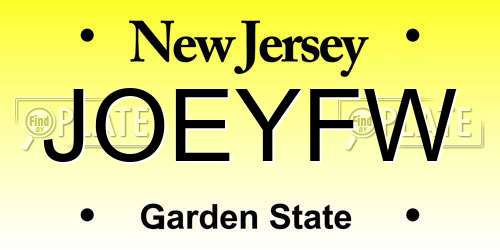 JOEYFW New Jersey License Plate