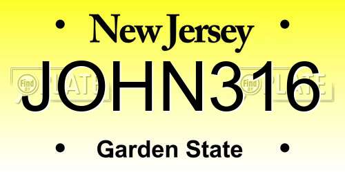 JOHN316 New Jersey License Plate