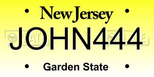 JOHN444 New Jersey License Plate