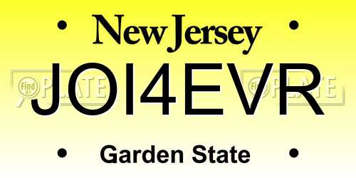 JOI4EVR New Jersey License Plate