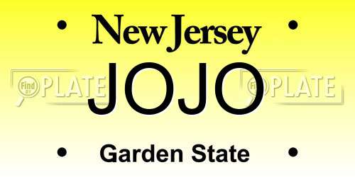JOJO New Jersey License Plate