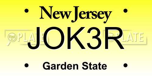 JOK3R New Jersey License Plate