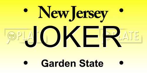 JOKER New Jersey License Plate