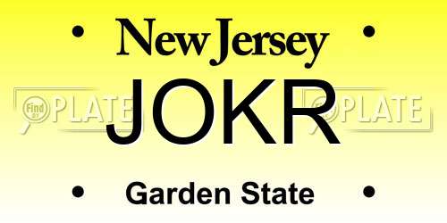 JOKR New Jersey License Plate