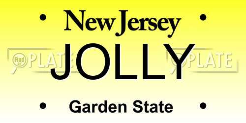 JOLLY New Jersey License Plate