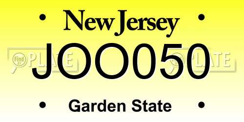 JOO050 New Jersey License Plate