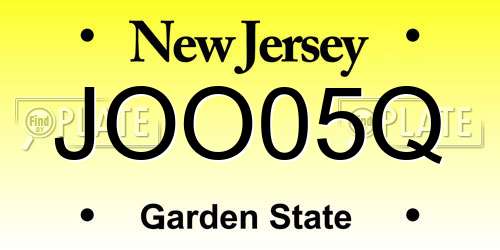 JOO05Q New Jersey License Plate
