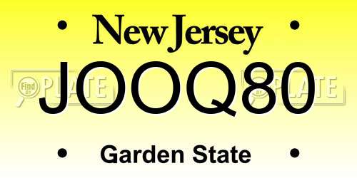 JOOQ80 New Jersey License Plate
