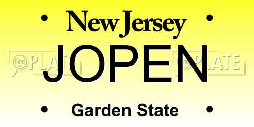 JOPEN New Jersey License Plate