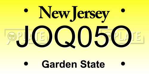 JOQ05O New Jersey License Plate