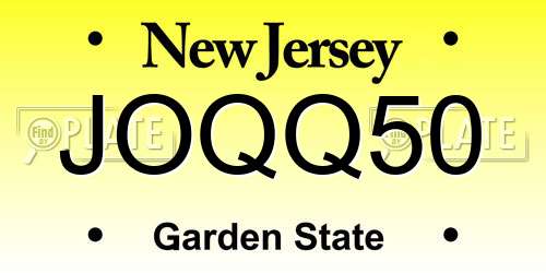 JOQQ50 New Jersey License Plate