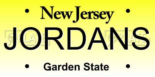 JORDANS New Jersey License Plate