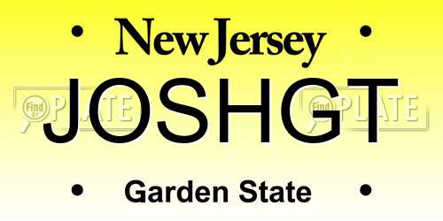 JOSHGT New Jersey License Plate