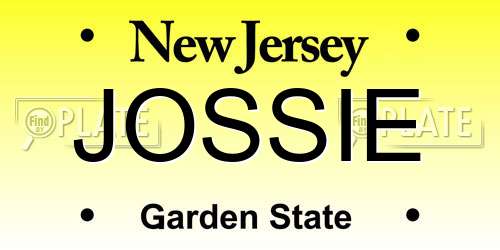 JOSSIE New Jersey License Plate