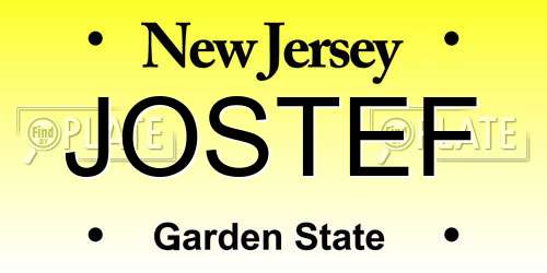 JOSTEF New Jersey License Plate
