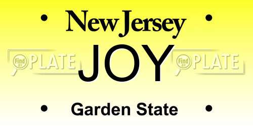 JOY New Jersey License Plate
