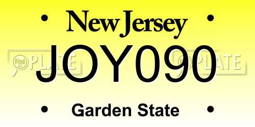 JOY090 New Jersey License Plate