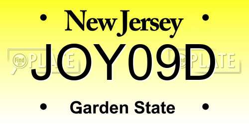 JOY09D New Jersey License Plate