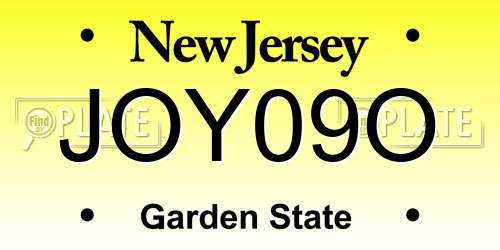 JOY09O New Jersey License Plate