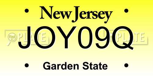 JOY09Q New Jersey License Plate