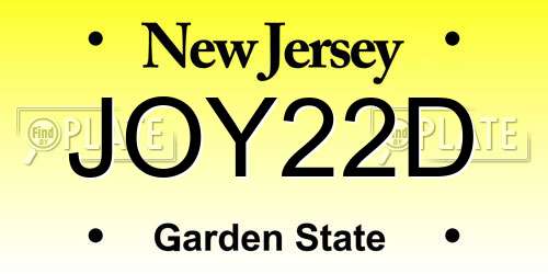 JOY22D New Jersey License Plate