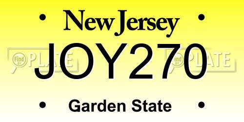 JOY270 New Jersey License Plate
