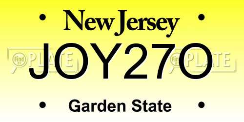 JOY27O New Jersey License Plate