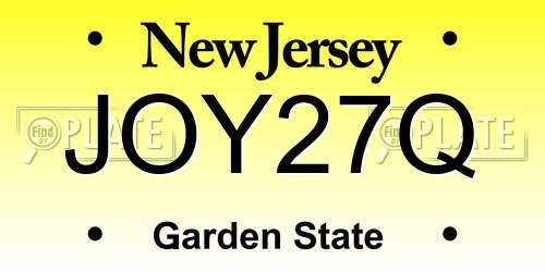 JOY27Q New Jersey License Plate