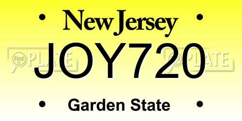 JOY720 New Jersey License Plate