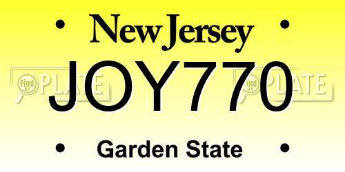 JOY770 New Jersey License Plate