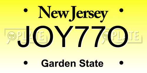 JOY77O New Jersey License Plate