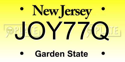 JOY77Q New Jersey License Plate