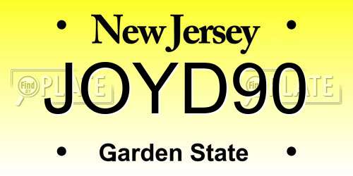 JOYD90 New Jersey License Plate