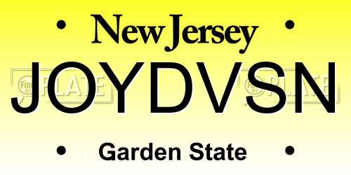 JOYDVSN New Jersey License Plate