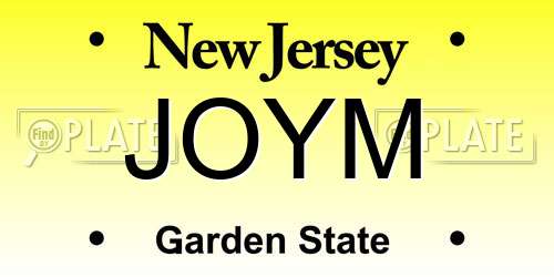 JOYM New Jersey License Plate