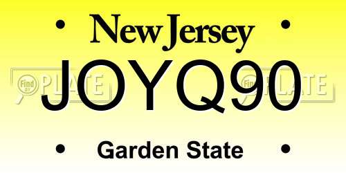 JOYQ90 New Jersey License Plate