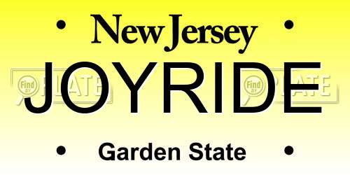 JOYRIDE New Jersey License Plate