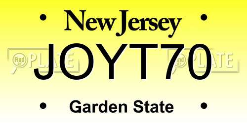 JOYT70 New Jersey License Plate