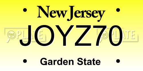 JOYZ70 New Jersey License Plate
