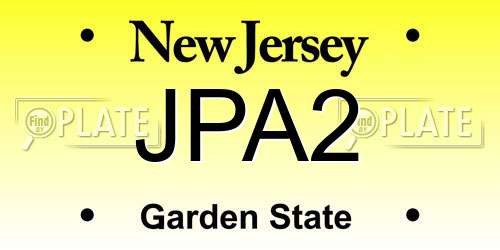 JPA2 New Jersey License Plate