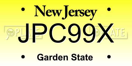 JPC99X New Jersey License Plate