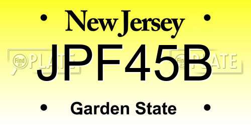 JPF45B New Jersey License Plate