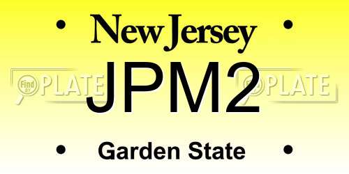 JPM2 New Jersey License Plate