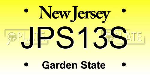 JPS13S New Jersey License Plate